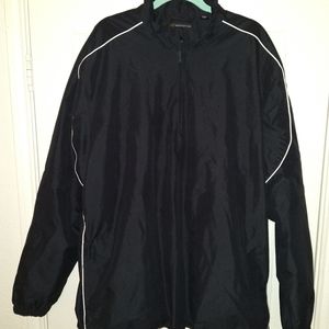 Greg Norman Black Quarter Zip Shark Windbreaker Pullover Men's sz XXL.